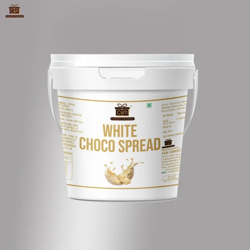 C&M CONFECTIONERY Smooth & Delicious White Choco Spread For Bread, Cakes, Shakes (1 KG_ white)